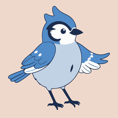 Cute vector illustration of a BlueJay for children's bedtime stories