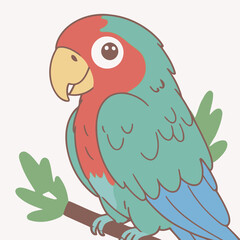 Cute Parrot vector illustration for children