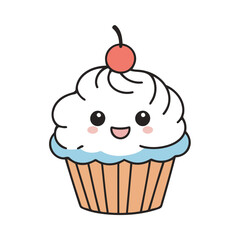 Cute Cupcake for toddlers' learning books vector illustration