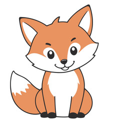 Cute Fox for toddlers story books vector illustration