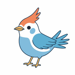 Cute Bird for young readers' picture book vector illustration