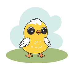 Cute Bird for children's literature vector illustration