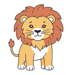 Cute vector illustration of a Lion for kids' reading time