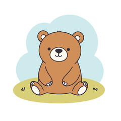Cute Bear for children book vector illustration
