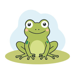 Cute Frog vector illustration for preschoolers' learning moments