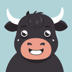 Vector illustration of a delightful Bull for early readers' enjoyment