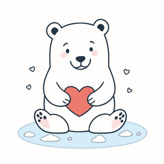 Cute vector illustration of a Polarbear for children's bedtime stories