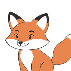 Fototapeta premium Vector illustration of a cute Fox for kids books