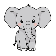 Cute Elephant for kids story book vector illustration