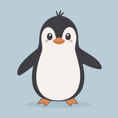 Cute vector illustration of a Penguin for kids books