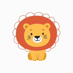 Vector illustration of a cute Lion for children story book