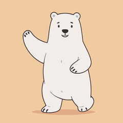 Vector illustration of a friendly Polarbear for little ones' joyful exploration