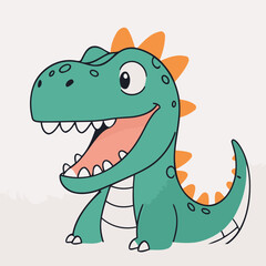 Cute vector illustration of a Dino for youngsters' picture books