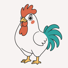 Vector illustration of a playful Rooster for preschoolers' storytime