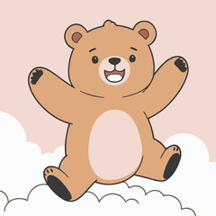 Cute vector illustration of a Bear for youngsters' picture books