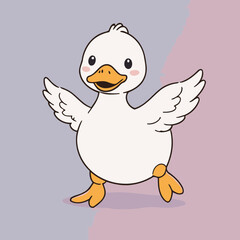 Cute vector illustration of a Duck for children book