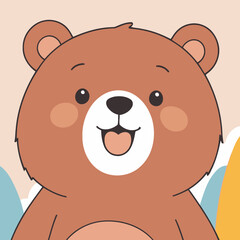Fototapeta premium Cute vector illustration of a Bear for youngsters' imaginative stories