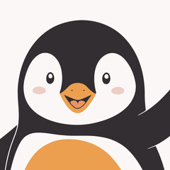 Cute Penguin for children's bedtime stories vector illustration