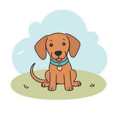Cute Dobermann for kids books vector illustration
