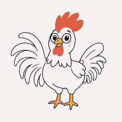 Vector illustration of a cute Rooster for children book