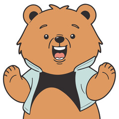 Fototapeta premium Vector illustration of a winsome Bear for children's literature