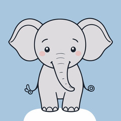 Cute vector illustration of a Elephant for youngsters' picture books
