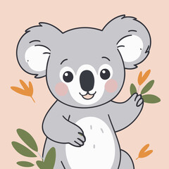 Cute vector illustration of a Koala for kids