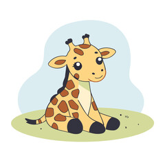 Vector illustration of a delightful Giraffe for early readers' enjoyment
