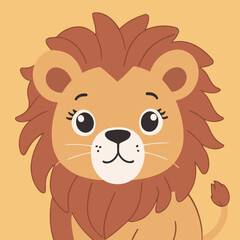 Vector illustration of a sweet Lion for youngsters' imaginative journeys