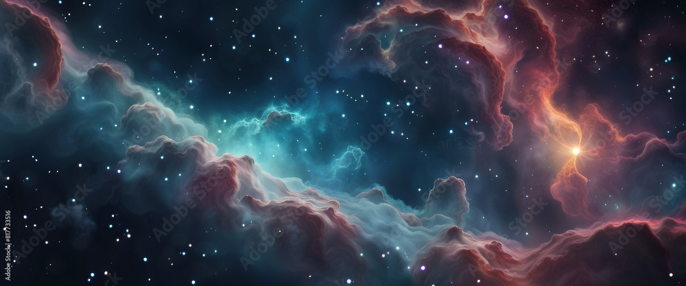 Wall mural nebula in deep space with stars