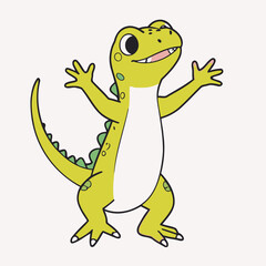 Cute Lizard for preschoolers' storybook vector illustration