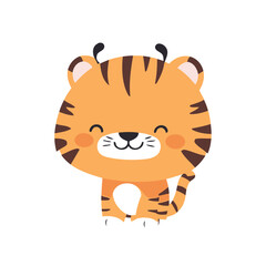 Vector illustration of a playful Tiger for preschoolers' storytime