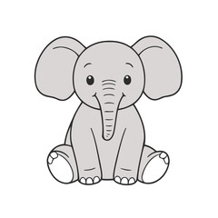 Fototapeta premium Vector illustration of a delightful Elephant for early readers' enjoyment