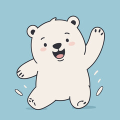 Obraz premium Vector illustration of a sweet Polarbear for youngsters' imaginative journeys