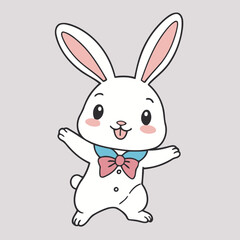 Vector illustration of a cute Bunny for toddlers books