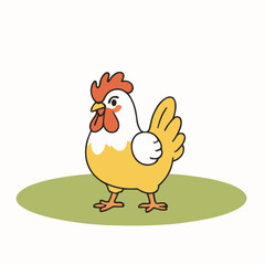 Cute Rooster for toddlers' playful adventures vector illustration