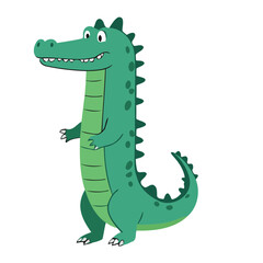 Cute vector illustration of a Crocodile for youngsters' imaginative stories