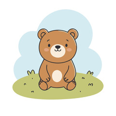 Cute vector illustration of a Bear for youngsters' imaginative stories