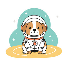 Fototapeta premium Cute vector illustration of a Dog for toddlers' playful adventures