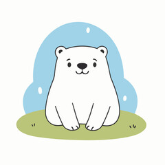 Cute Polar for children vector illustration