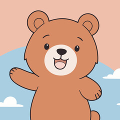 Cute Bear for children's bedtime stories vector illustration