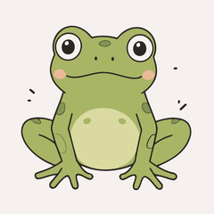 Vector illustration of a cute Frog for kids story book