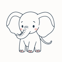 Cute Elephant vector illustration for kids' adventure tales