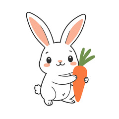 Cute Rabbit vector illustration for kids story book