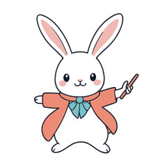 Vector illustration of a playful Bunny for preschoolers' storytime