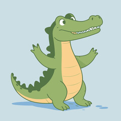 Cute Alligator for toddlers' learning books vector illustration