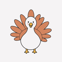 Cute Turkey for early readers' adventure books vector illustration