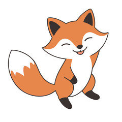 Cute Fox for preschoolers' storybook vector illustration