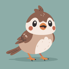 Cute Sparrow for kids' storybook vector illustration