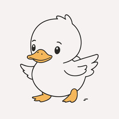 Cute Duck for children book vector illustration